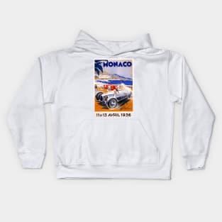 Vintage Monaco Grand Prix Poster 1936 Kids Hoodie